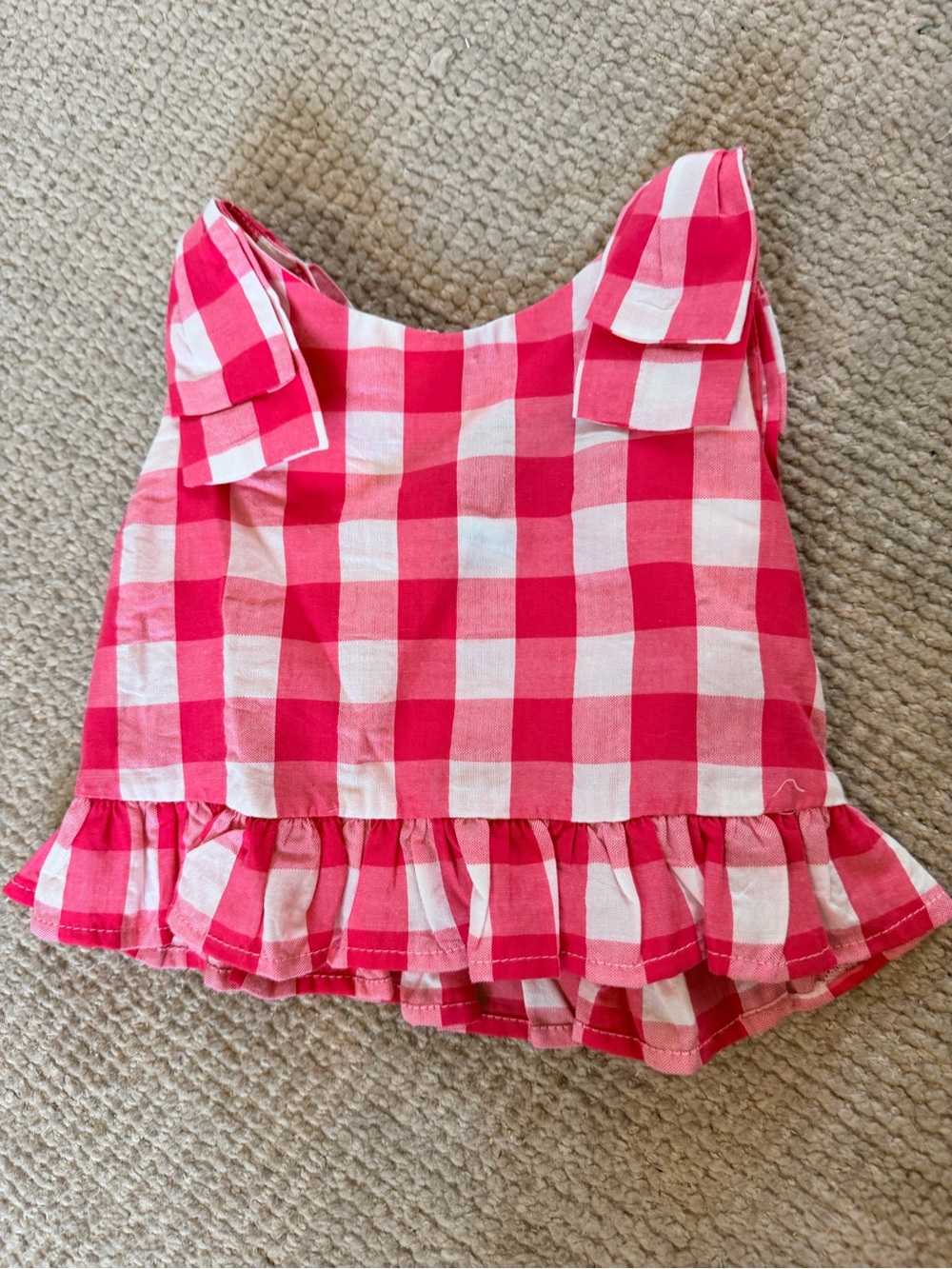 Mayoral Peony Peplum Top - pink and white gingham - never worn! 3T